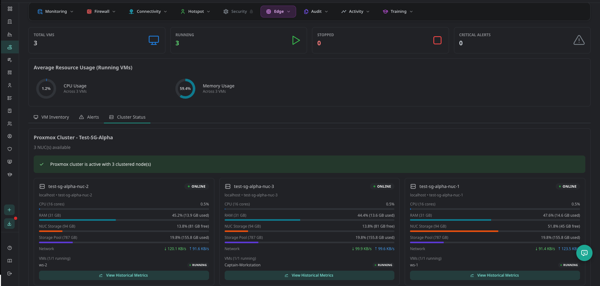 Rudra Edge - On-vessel compute cluster running onboard VMs
