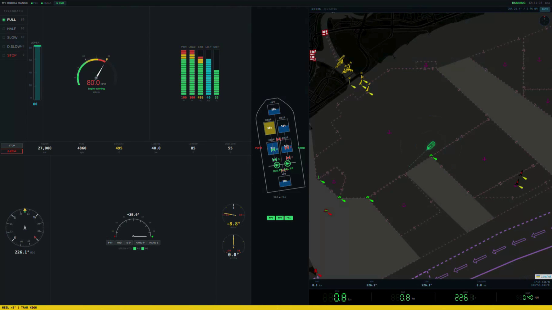Maritime Cyber Range Bridge HMI